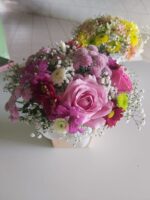 Arranjo de Mesa - Mix floral Rosa e vermelho